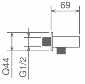 Шланговое під'єднання Fiore з утримувачем для душу чорний 35PMSN02
