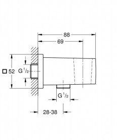 Шланговое подсоединение Grohe Euphoria Cube с держателем для душа темный графит матовый 26370AL0