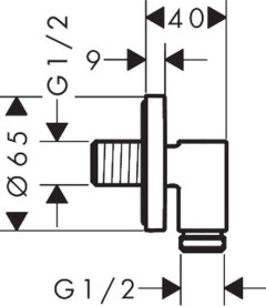 Шланговое подсоединение Hansgrohe Axor с обратным клапаном матовая бронза 36737140