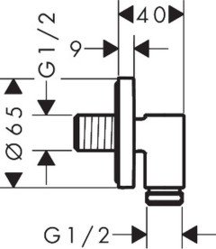 Шлангове приєднання Hansgrohe Axor зі зворотним клапаном матовий чорний 36737670