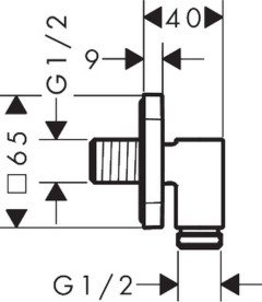 Шлангове підключення Hansgrohe Axor зі зворотним клапаном матовий нікель 36739820