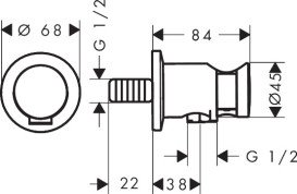 Шлангове приєднання Hansgrohe Axor One з тримачем ручного душу хром 48780000