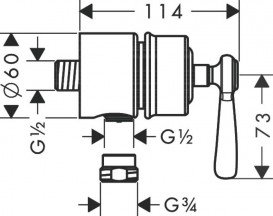 Шланговое подсоединение Hansgrohe Axor Montreux Fixfit Stop хром 16883000