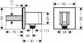 Шлангове приєднання Hansgrohe FixFit E з тримачем для душу пластик бронза шліфована 26889140