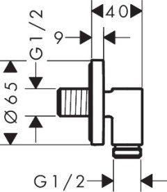 Шлангове підключення Hansgrohe FixFit Fine S із зворотним клапаном чорний матовий хром 28882340