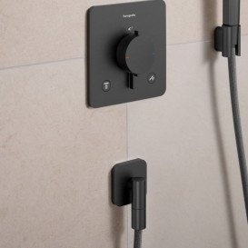 Шланговое подсоединение Hansgrohe FixFit Fine Q с обратным клапаном черный матовый хром 28884340