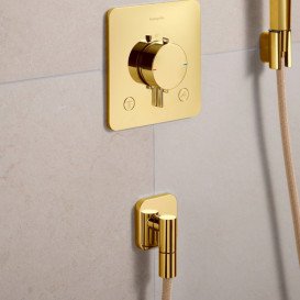 Шланговое подсоединение Hansgrohe FixFit Fine Q с обратным клапаном золото 28884990
