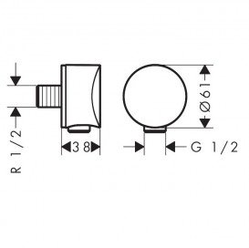 Шланговое подсоединение Hansgrohe FixFit матовый белый 26453700