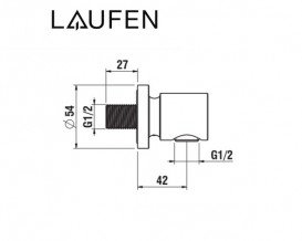 Шланговое подсоединение Laufen The New Classic металл хром HF900559100000