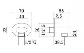 Шланговое подсоединение Paffoni хром ZACC 271 CR