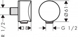 Шланговое подсоединение с клапаном обратного тока Hansgrohe коллекция Fixfit S хром 26453000