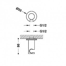 Шлангове під'єднання Tres з тримачем ручного душу хром 21518201