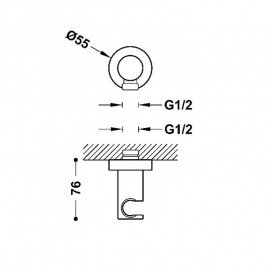 Шлангове під'єднання Tres із тримачем ручного душу чорна бронза 26118201KMB