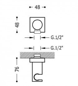 Шланговое під'єднання Tres Selection з власником душової лійки хром 06118201