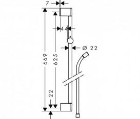 Штанга для душа Hansgrohe коллекция Unica Croma 65 хром 26503000