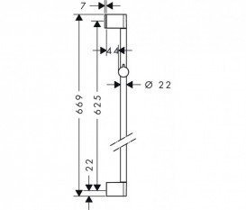 Штанга для душа Hansgrohe коллекция Unica Croma 65 хром 26505000