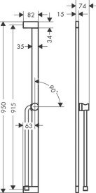 Штанга для душу Hansgrohe Unica E Puro 90 см з тримачем та шлангом хром 24403000