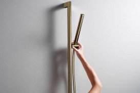 Штанга для душа Hansgrohe Unica Puro S 65 см с держателем и шлангом 160 см шлифованная бронза 24402140