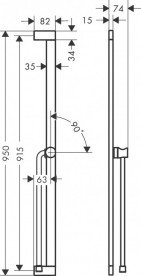 Штанга для душу Hansgrohe Unica Puro E 90 см з утримувачем та шлангом 160 см шліфована бронза 24403140