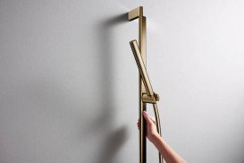 Штанга для душу Hansgrohe Unica Puro S 90 см з утримувачем та шлангом 160 см шліфована бронза 24405140