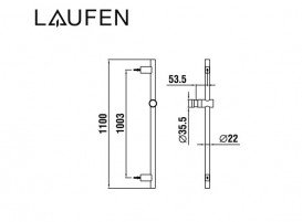 Штанга для душу Laufen TwinGliss 110 см чорний матовий титан з PVD-покриттям HF904794428000