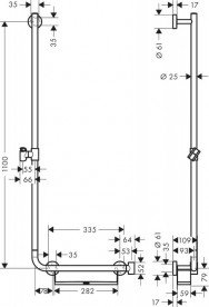 Штанга для душа левосторонняя Hansgrohe колекція Unica Comfort 110 хром 26403400