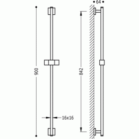 Штанга для душа Tres Cuadro 842 мм латунь хром 107935