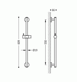 Штанга для душа Tres Minimal 550 мм латунь хром 134618