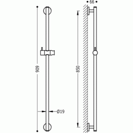 Штанга для душа Tres Minimal 850 мм скользящая латунь хром 134619