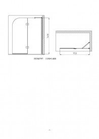Шторка для ванної Devit Quest 115х140 см універсальна хром/скло шиншила FEN0797P