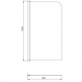 Шторка для ванної Devit Quest 140х80 см реверсивна хром/скло прозоре FEN0794