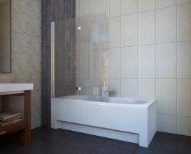 Шторка для ванної Koller Pool Waterfall line QP97 115х140 см ліва хром/прозоре скло QP97(left) chrome,clear