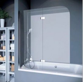 Шторка для ванної Koller Pool Waterfall line QP97 115х140 см ліва хром/прозоре скло QP97(left) chrome,clear