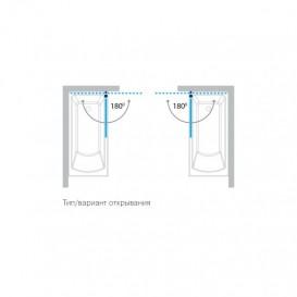 Шторка для ванної Koller Pool Waterfall line QP93 75х140 см ліва хром / матове скло QP93(left) chrome,grape