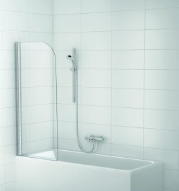 Шторка для ванної Koller Pool Waterfall line QP93 New 70х150 см хром/прозоре скло QP93 NEW chrome,clear