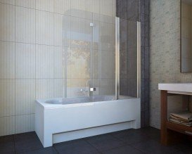 Шторка для ванной Koller Pool Waterfall line QP96 150х140 см правая хром/прозрачное стекло QP96(right) chrome,clear