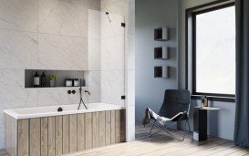 Шторка для ванної Radaway Essenza Pro Black PNJ II 70 см чорний/прозоре скло 10101070-54-01