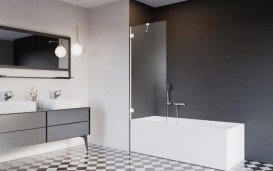 Шторка для ванної Radaway Essenza Pro White PNJ II 90 см білий/прозоре скло 10101090-04-01