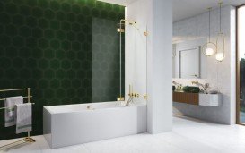 Шторка для ванної Radaway Essenza Pro Gold PND II 100 см права золото/прозоре скло 10102100-09-01R