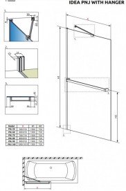 Шторка для ванної Radaway Idea PNJ 70 з полотенцедержателем прозоре скло / хром 10001070-01-01W