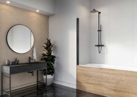 Шторка для ванной Radaway Nes 8 Black PNJ I 50 левая черный/прозрачное стекло 10061050-54-01L