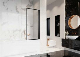 Шторка для ванної Radaway Nes 8 Black PNJ I Frame 100 права чорний/скло Frame 10061100-54-56R