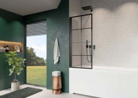 Шторка для ванної Radaway Nes Black PNJ I Factory 90 ліва чорний / скло Factory 10011090-54-55L