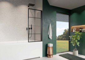 Шторка для ванної Radaway Nes Black PNJ I Factory 50 права чорний/скло Factory 10011050-54-55R