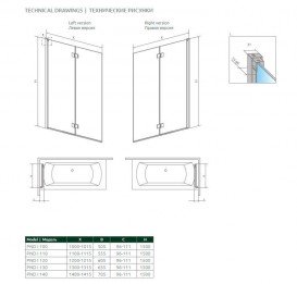 Шторка для ванной Radaway Nes PND I 100 правая прозрачное стекло/хром 10010100-01-01R