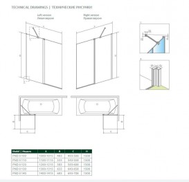 Шторка для ванної Radaway Nes PND II 110 права прозоре скло / хром 10009110-01-01R