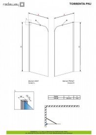 Шторка для ванної Radaway Torrenta PNJ 80 права графітове скло / хром 201101-105NR