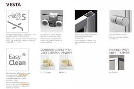 Шторка для ванной Radaway Vesta DWD 140 прозрачное стекло/хром 203140-01