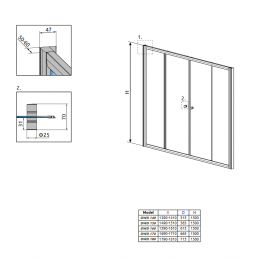 Шторка для ванной Radaway Vesta DWD 150 прозрачное стекло/хром 203150-01