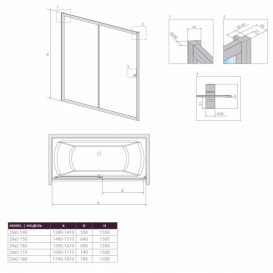 Шторка для ванной Radaway Vesta DWJ 140 прозрачное стекло/хром 209114-01-01